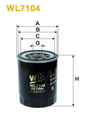 WIX FILTERS Öljynsuodatin WL7104